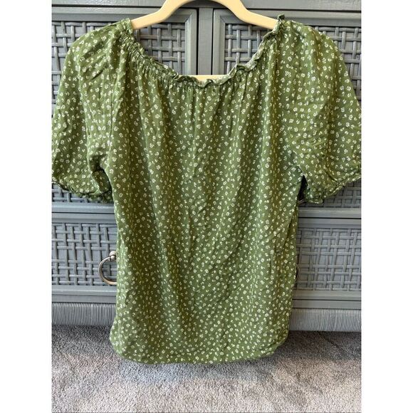 Reformation Cheyanne Top Lassie Green Floral, Sm $118 E47 - Picture 6 of 7